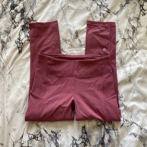 Lululemon pink Speed Up Crop 21” size 4